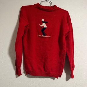 vintage knit wool women's ski sweater